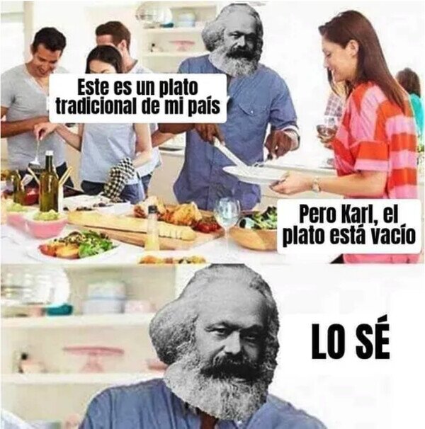 comunismo,hambre,Karl Marx,plato,vacío