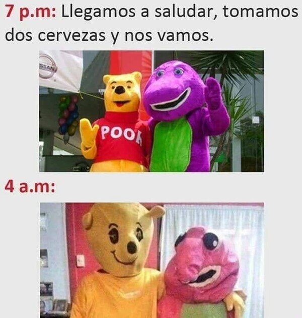 Barney,cerveza,fiesta,noche,tomar,Winnie the Pooh