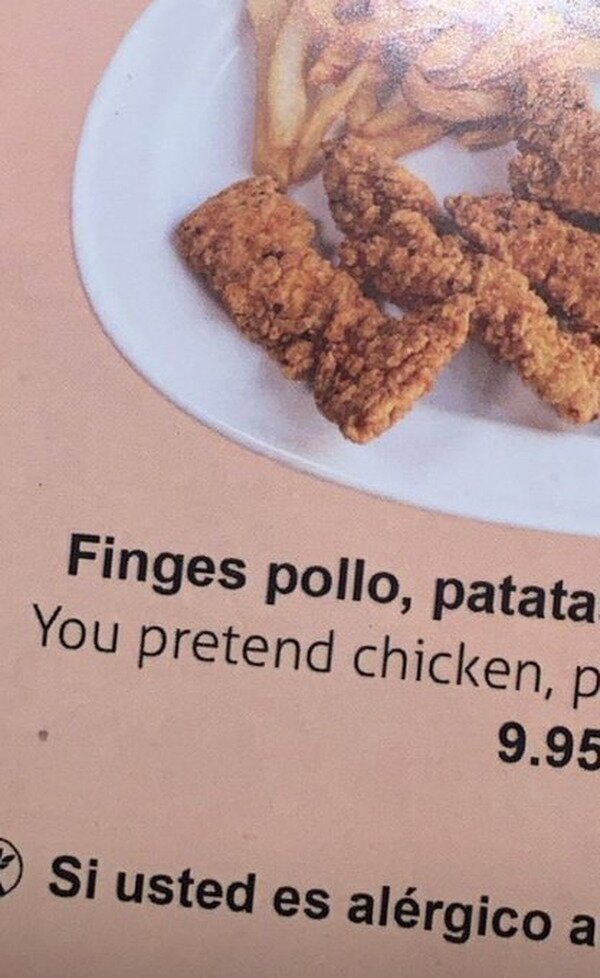fingers,finges,fingir,pollo,pretend,traducción