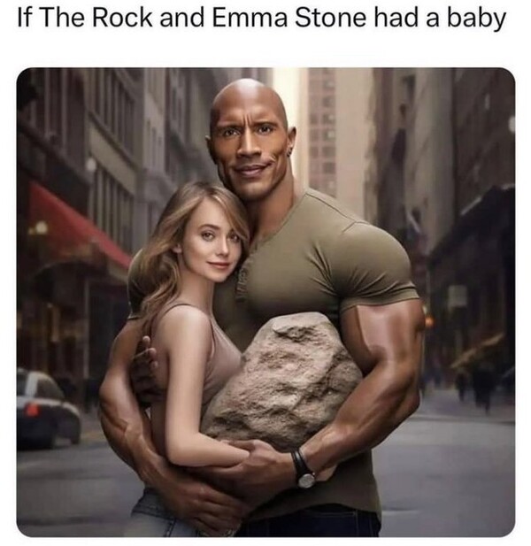 Meme_otros - Si The Rock y Emma Stone tuvieran un hijo