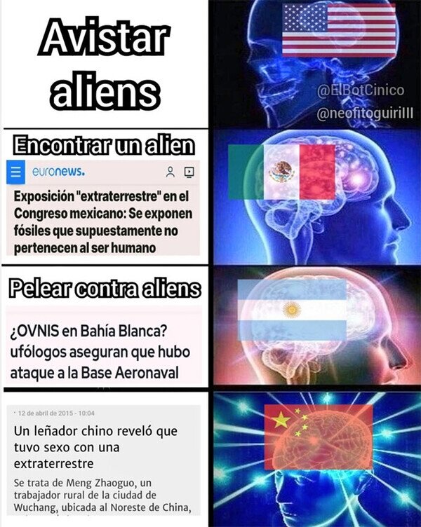 Meme_otros - Parece que se están dando los primero encuentros con Aliens en la Tierra