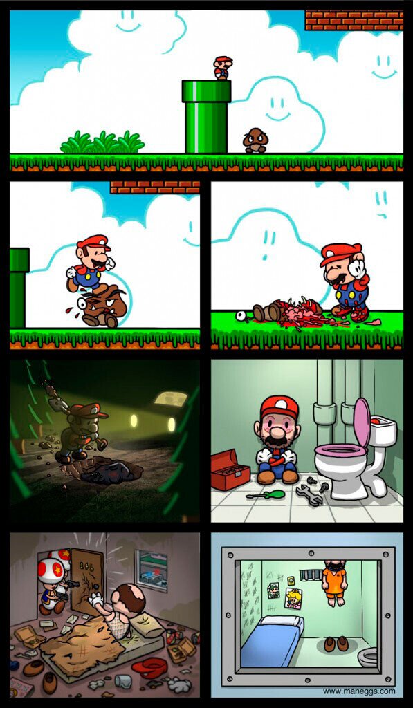 Meme_otros - No todo es de color de rosa en el Mundo de Mario