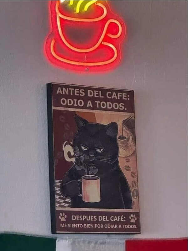 Meme_otros - Soy un gato adicto al café