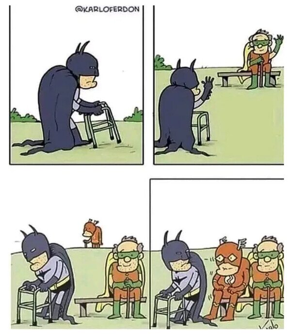 Batman,Flash,Robin,superhéroes,velocidad,viejos