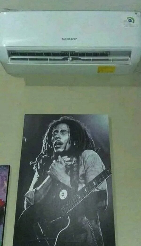 aire acondicionado,Bob Marley,cuadro,frío