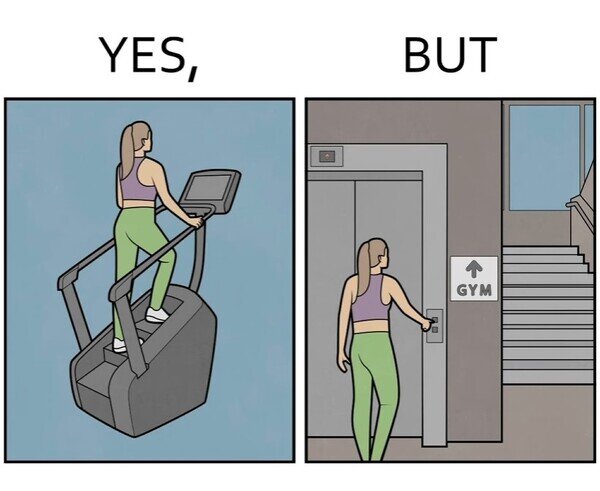 ascensor,ejercicio,escaleras,gym,yes but