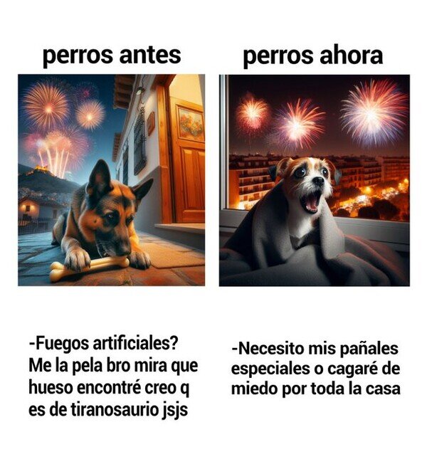 Meme_otros - Perros antes vs perros ahora