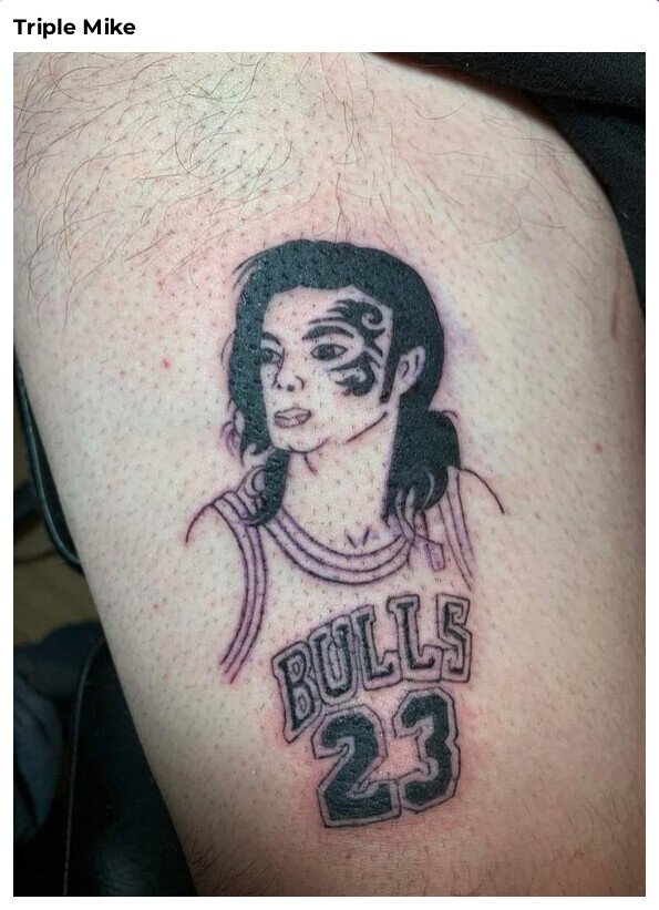 Michael Jackson,Michel Jordan,Mike Tyson,tatuaje