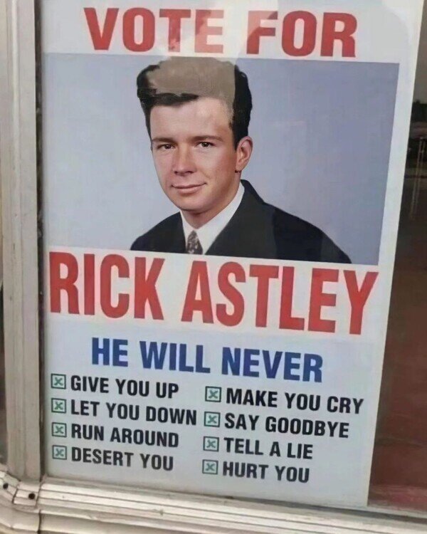 elecciones,Rick Astley,rickroll,votar