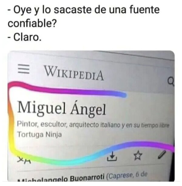 fiable,fuente,Miguel Ángel,tortuga ninja,wikipedia