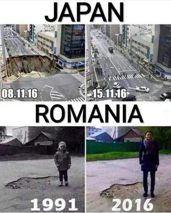 calles,Japón,rápido,reparar,Rumania,tiempo