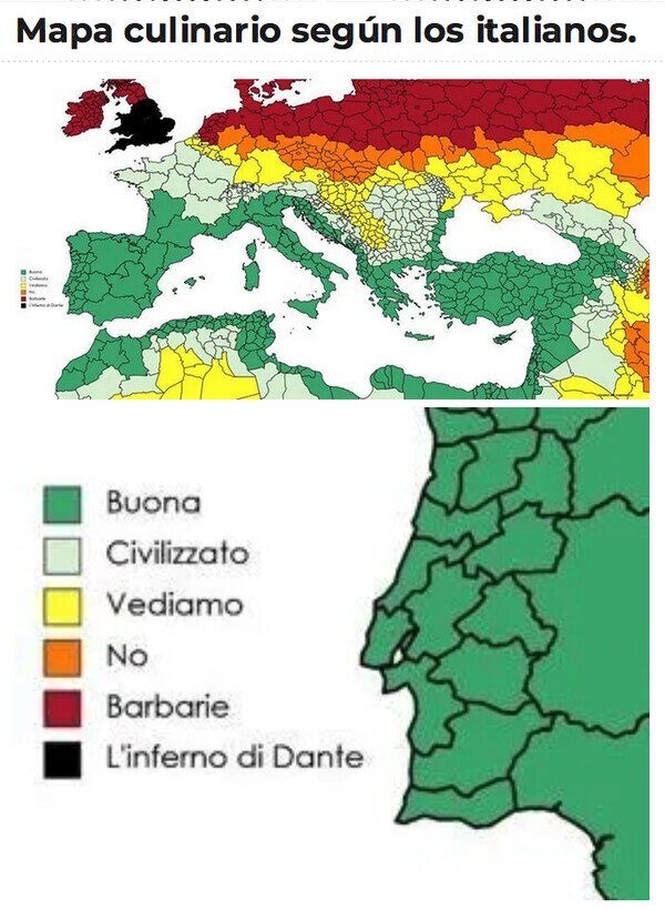 comida,Europa,italianos,mapa,opinión
