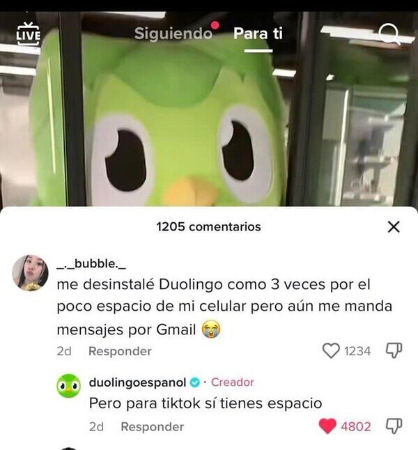 Meme_otros - Cuando Duolingo te deja por los suelos