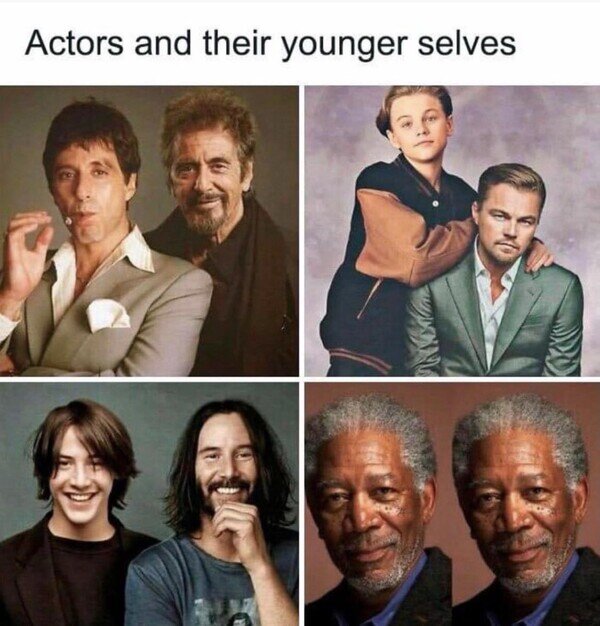 actores,edad,jóvenes,Morgan Freeman,tiempo