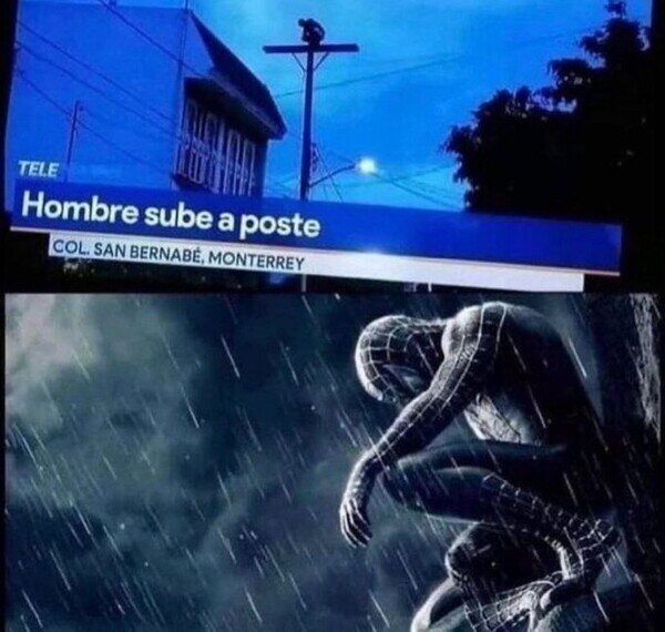 hombre,poste,spiderman