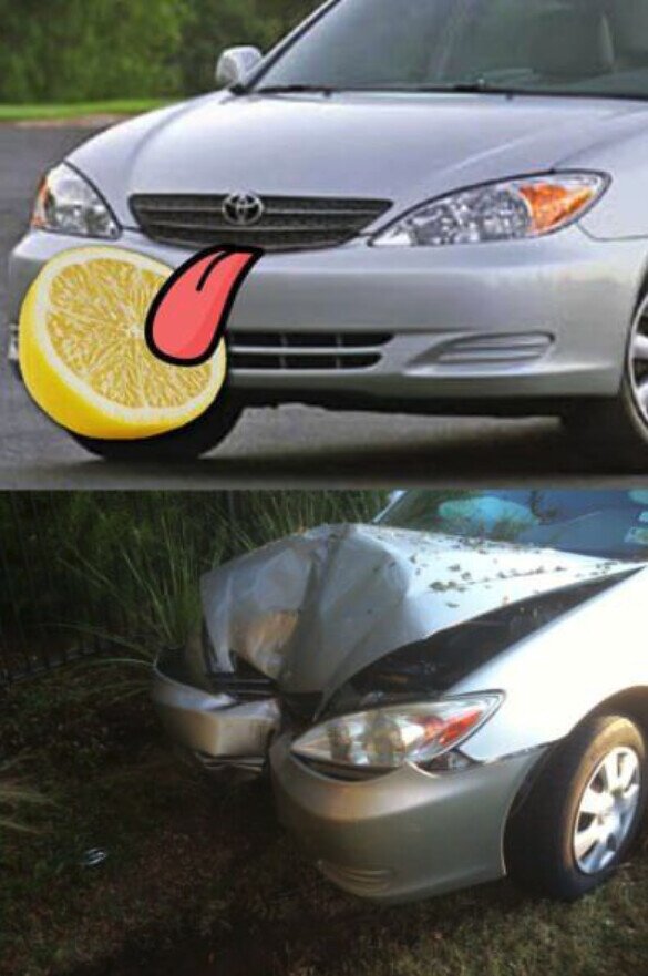 accidente,amargo,chupar,coche,limón