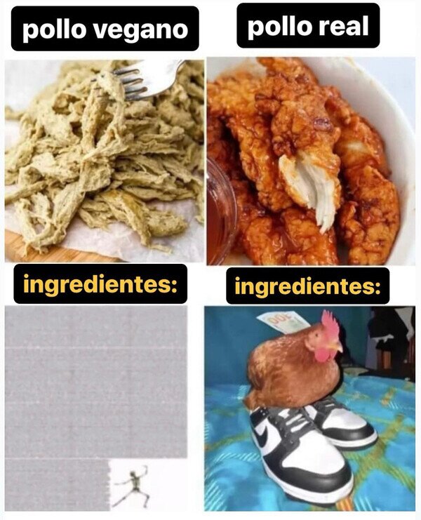 ingredientes,pollo,vegano