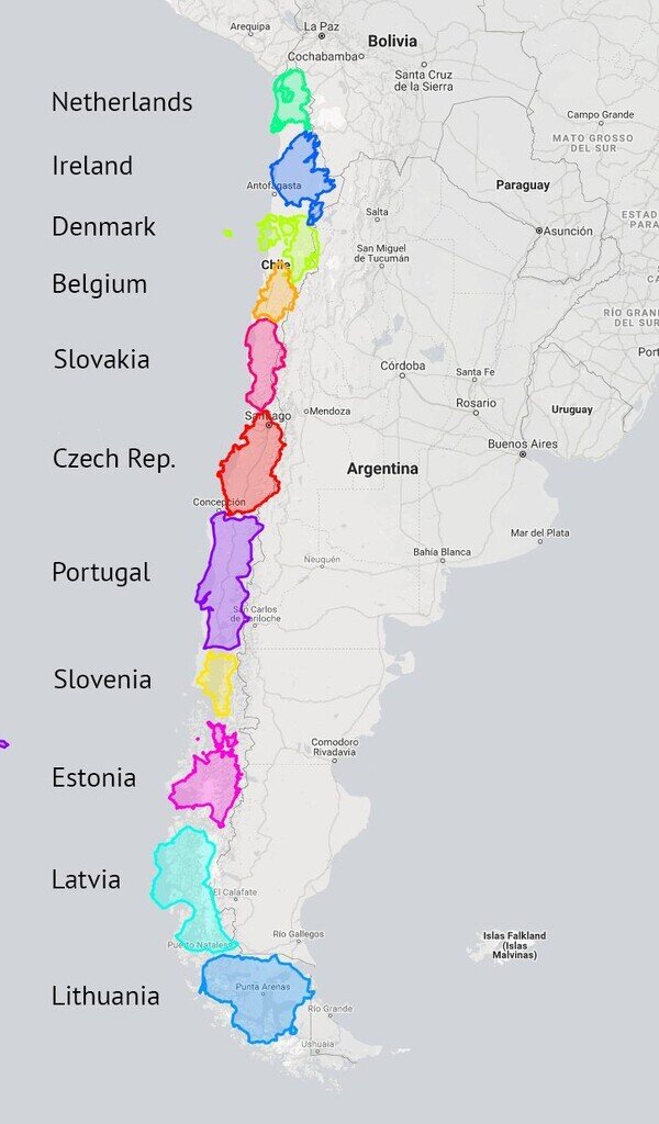 Chile,geografía,longitud,países