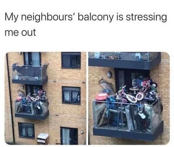 balcón,estrés,vecino
