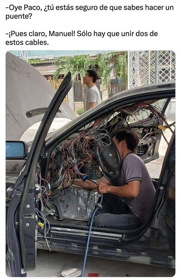 cables,coche,puente