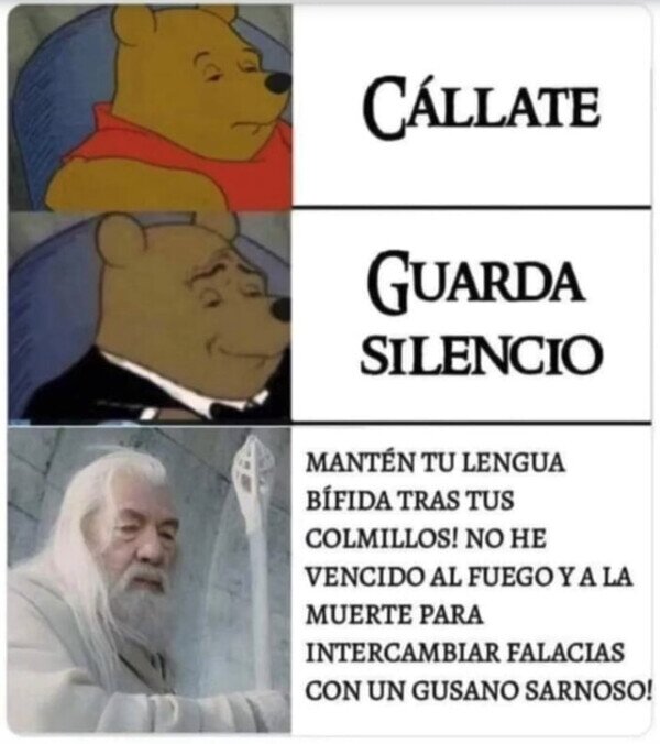 callar,decir,Gandalf,silencio