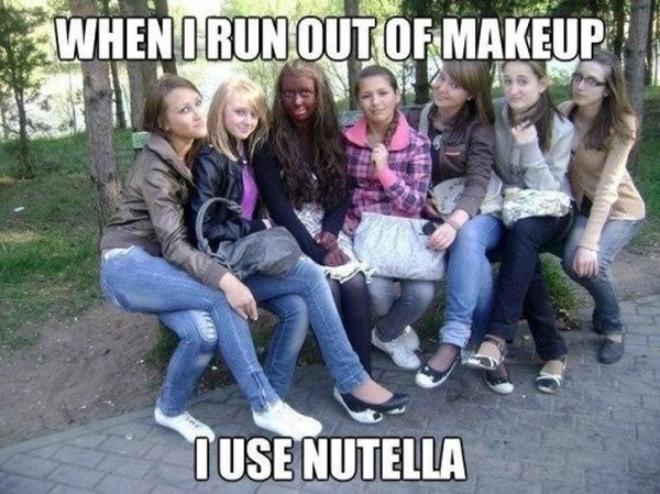 chica,maquillaje,nutella,wtf