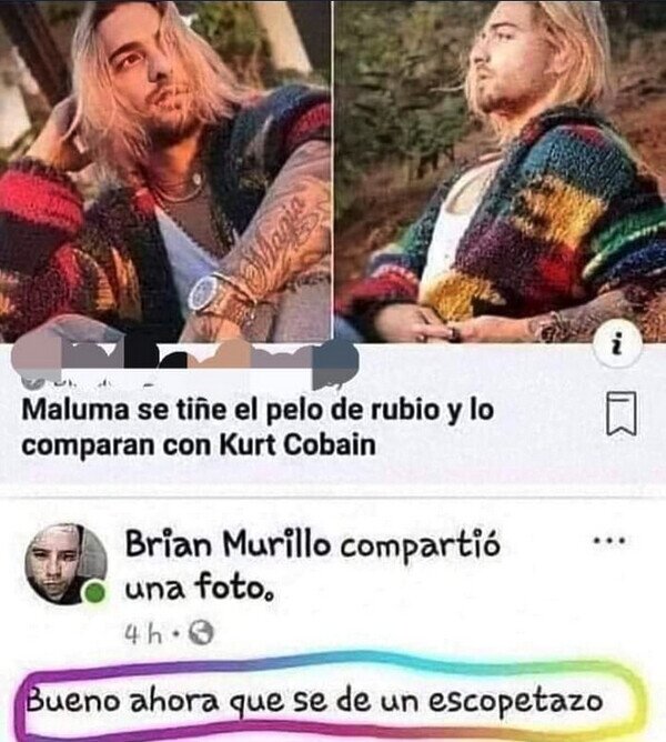 Kurt Cobain,Maluma,parecidos,pelo