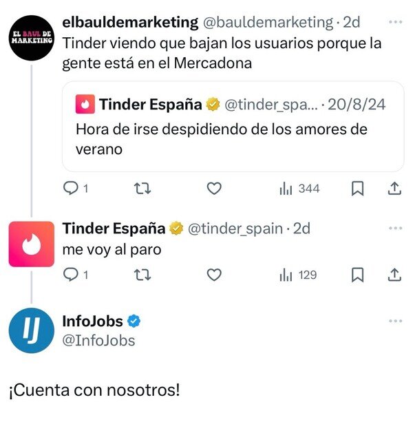 infojobs,mercadona,tinder