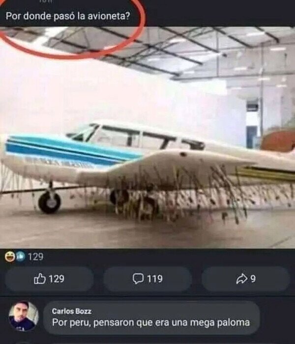 Meme_otros - ¿Por dónde pasó esta avioneta?