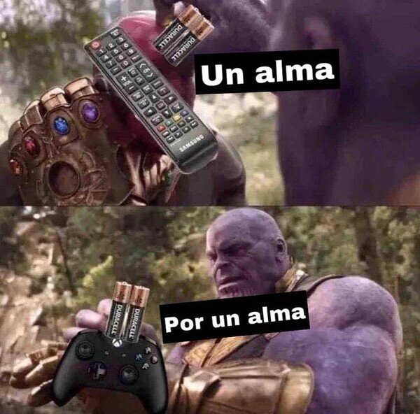 alma,cambiar,consola,mando,pilas,tele,thanos