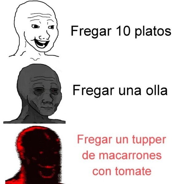 fregar,lavar,limpiar,macarrones,platos,tomate,tupper