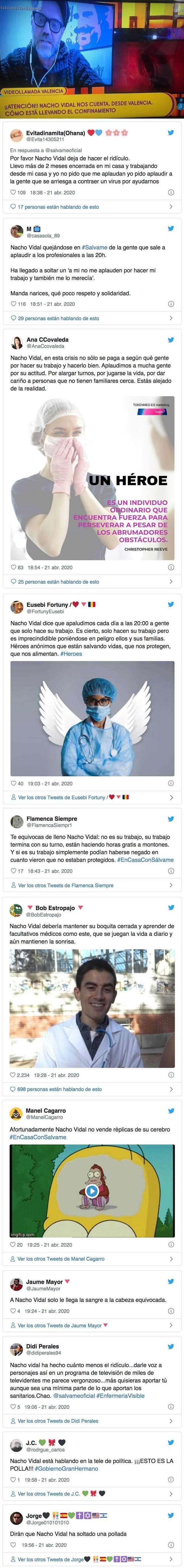 12778 - Nacho Vidal dice en Sálvame que no entiende los aplausos de las 20.00 y se lía