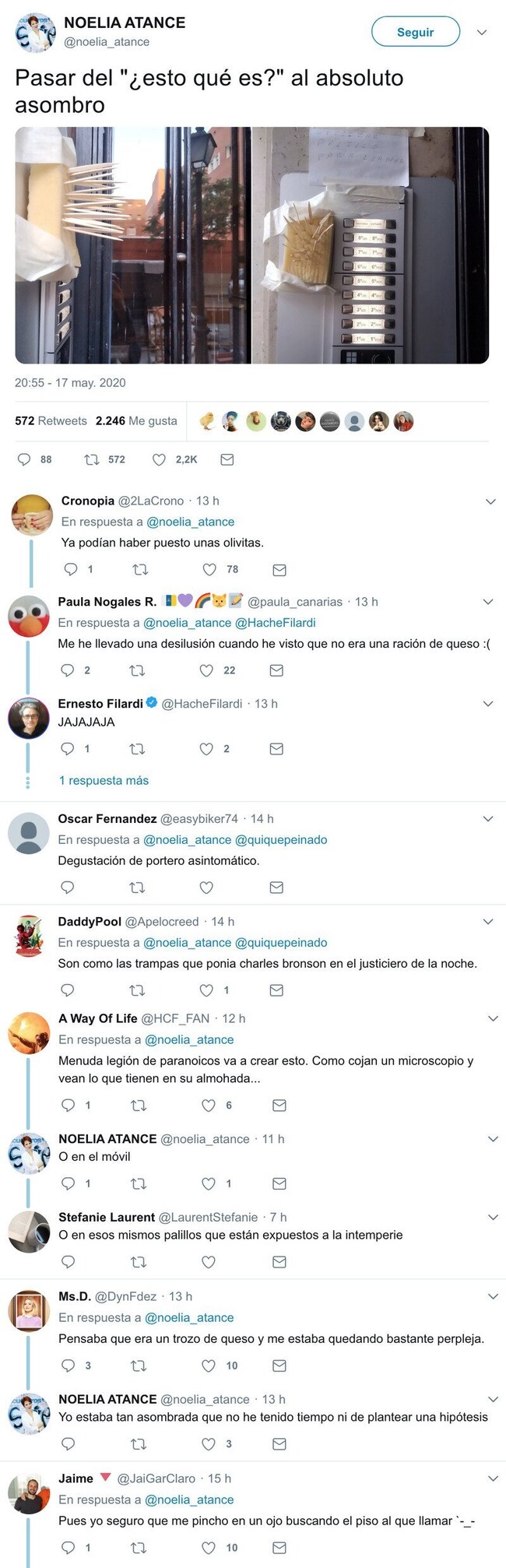 16270 - Una comunidad de vecinos triunfa con una peculiar medida en el telefonillo para no contagiarse de coronavirus