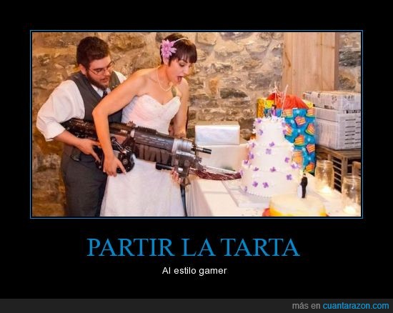 boda,gamer,gears of war,GoW,lancer retro,tarta