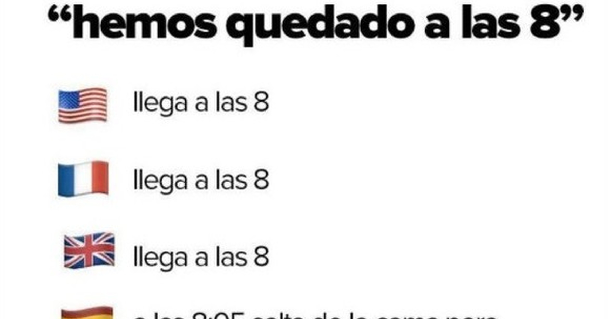 Quedar A Las 8 En Espana Vs En El Resto Del Mundo