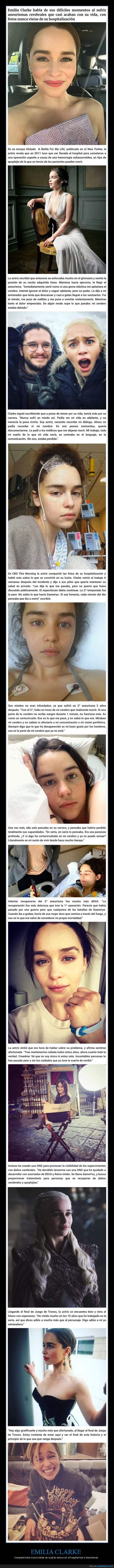 emilia clarke,hospital,aneurismas,juego de tronos