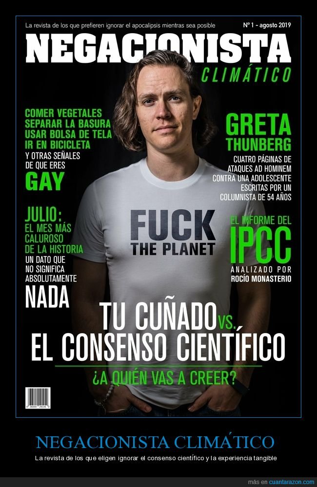 negacionista climático,revista,wtf