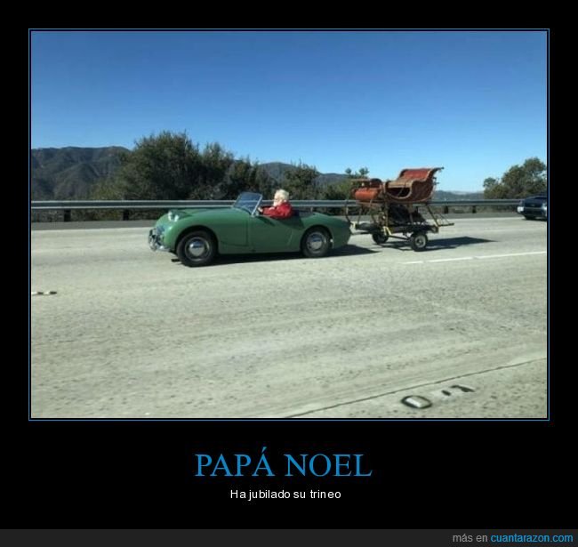 papá noel,trineo,coche