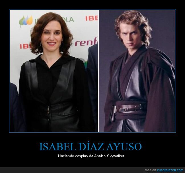 díaz ayuso,cosplay,anakin skywalker,star wars,políticos