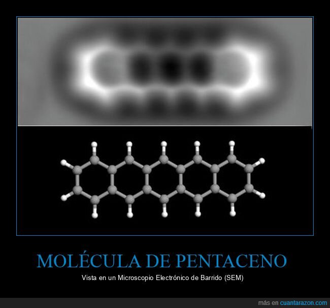 molécula,pentaceno,anillos,aromáticos,bencénicos,carbono,química,microscopio,curiosidades