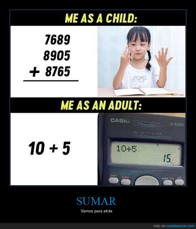 niño,adulto,suma,calculadora