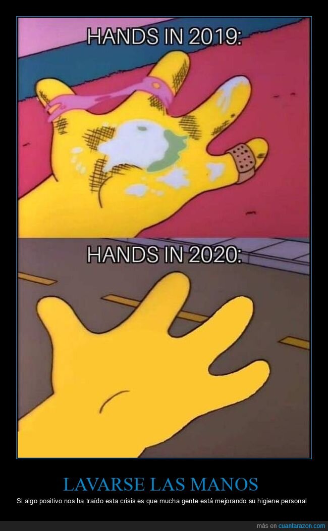 lavarse las manos,2019,2020,simpsons,coronavirus