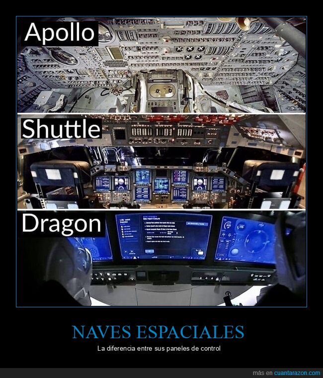 naves espaciales,paneles de control,diferencias