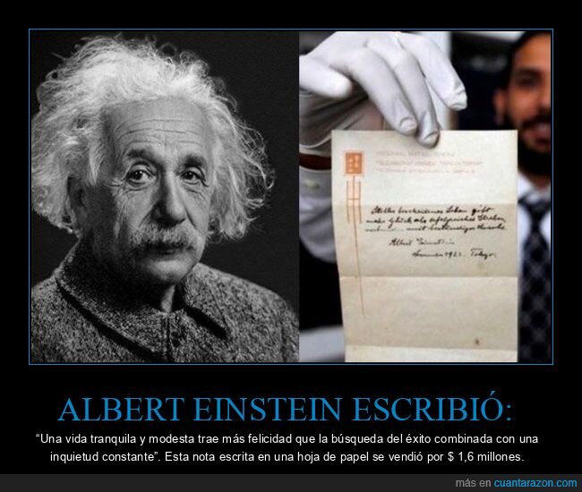 einstein,nota,valor,vida tranquila