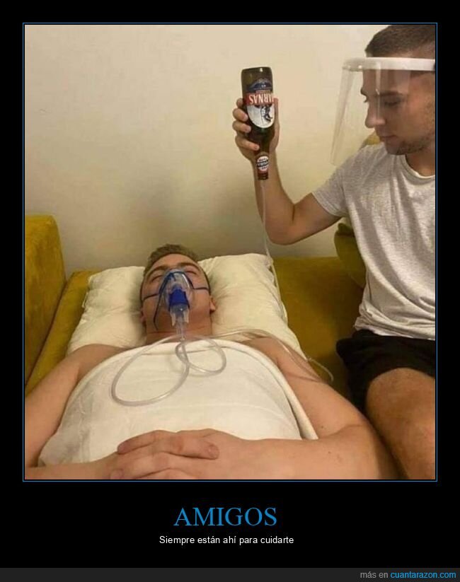 amigo,cerveza,enfermo