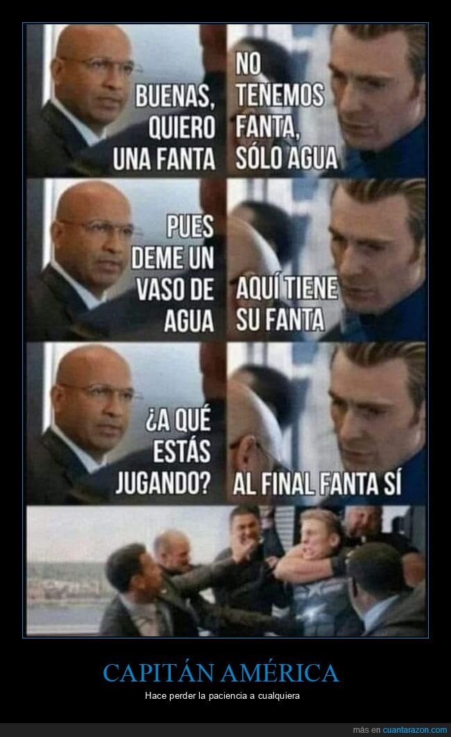 agua,capitán américa,fanta