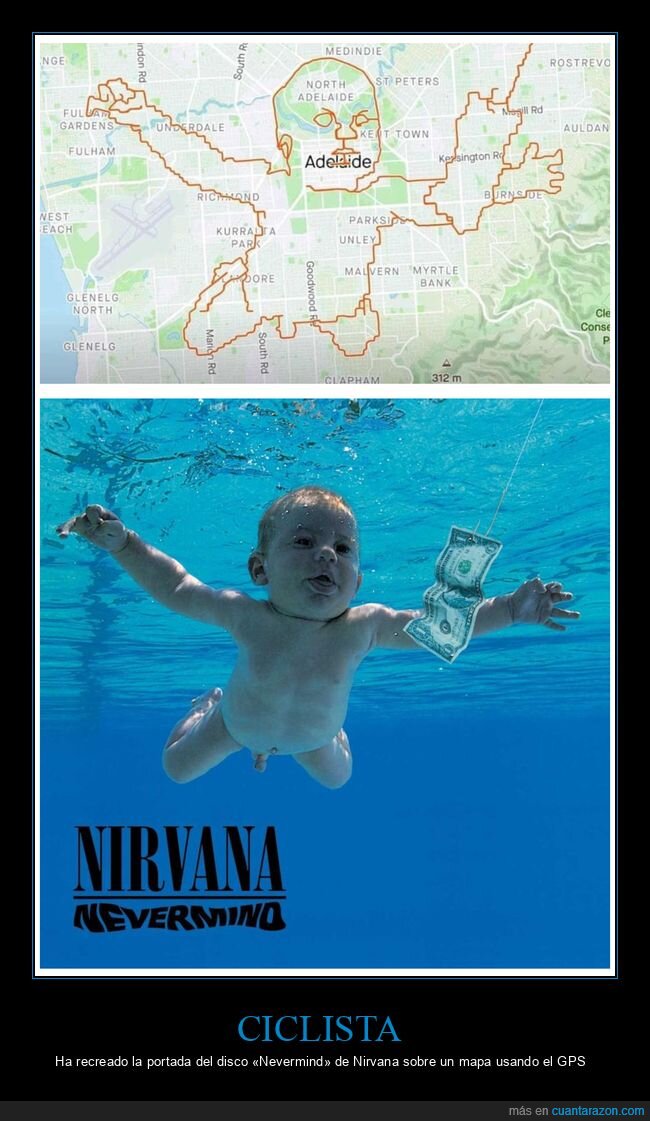 ciclista,mapa,gps,nevermind,nirvana