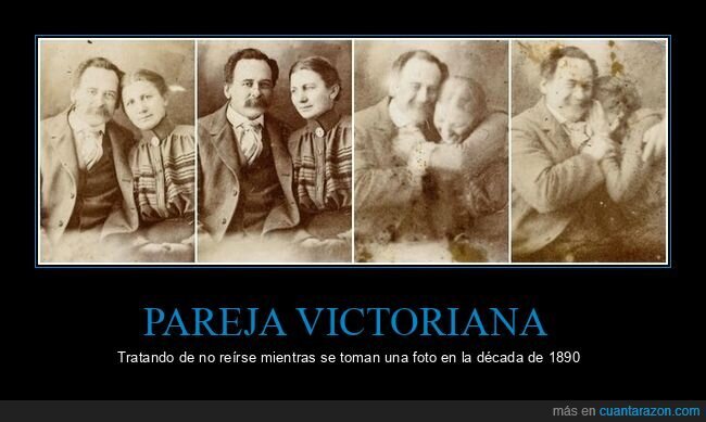 foto,pareja victoriana,reírse