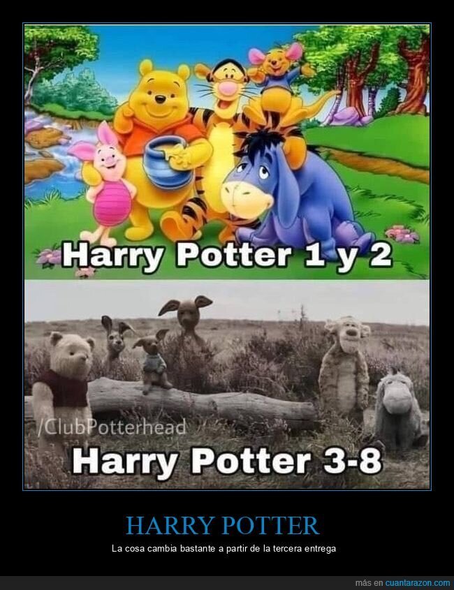 harry potter,antes,despues,winnie the pooh