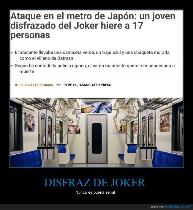 disfraz,herir,japón,joker,metro